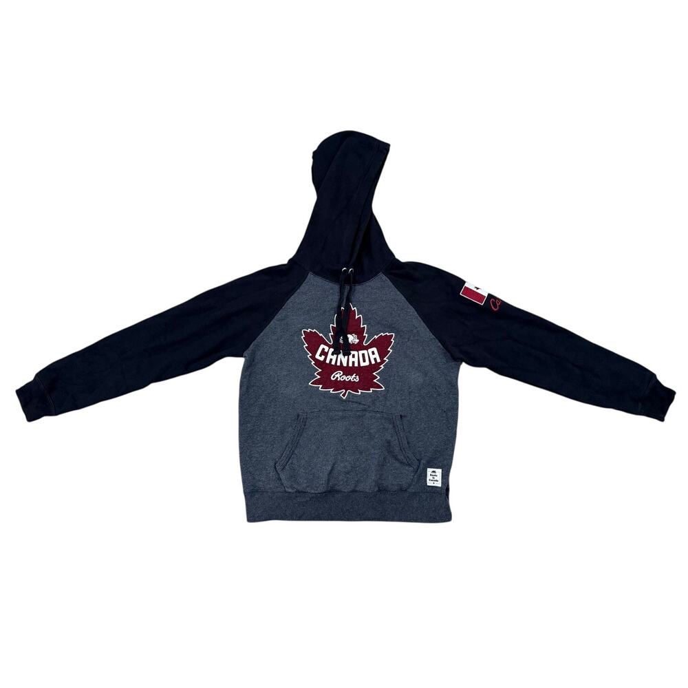 Roots Canada Women's Size Medium Black/Grey Long Sleeve Hoodie